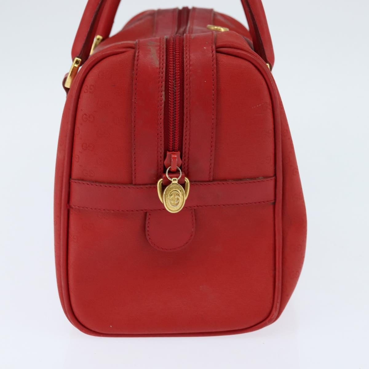 GUCCI Micro GG Canvas Boston Bag Red Gold 002 115 0165 Auth 148271