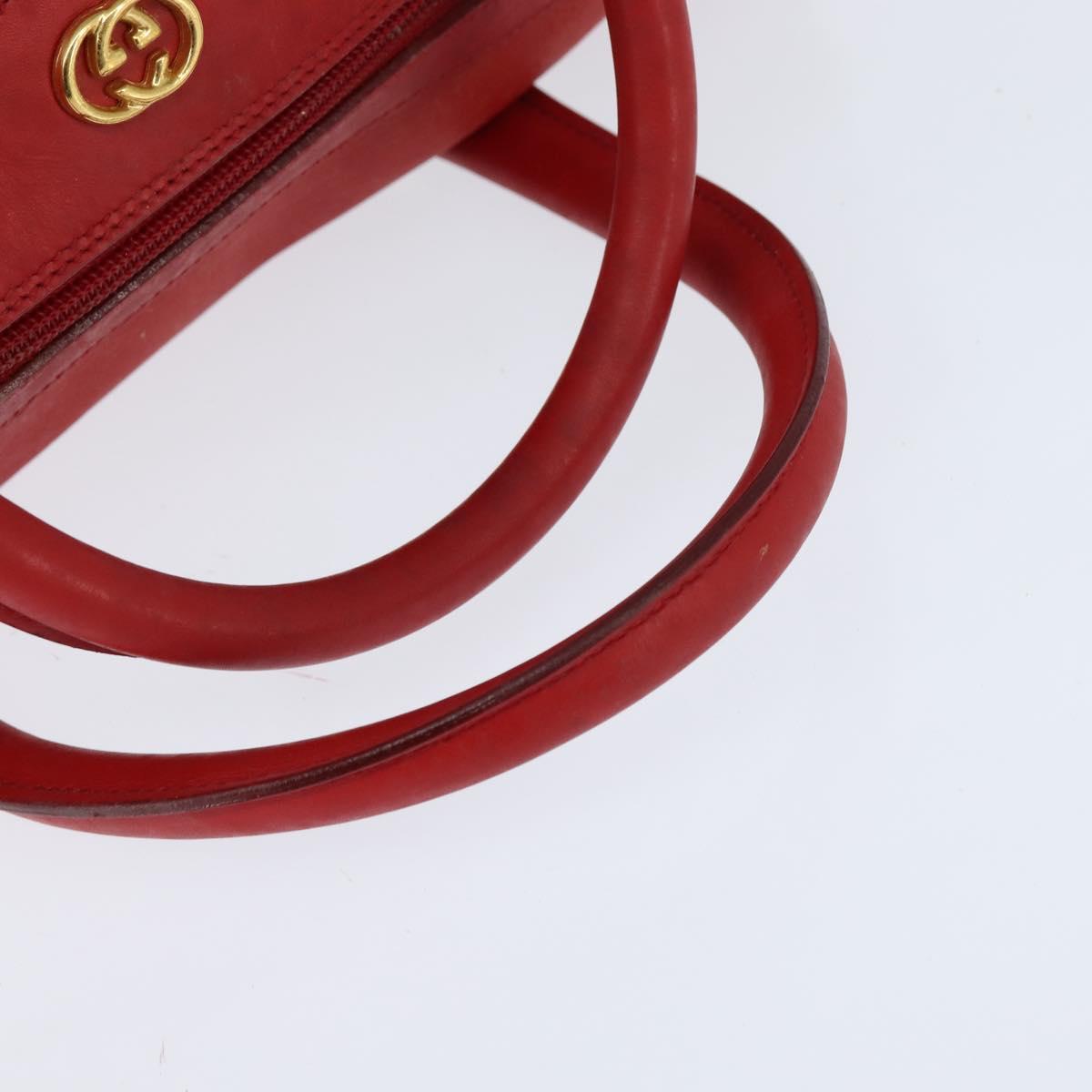 GUCCI Micro GG Canvas Boston Bag Red Gold 002 115 0165 Auth 148271