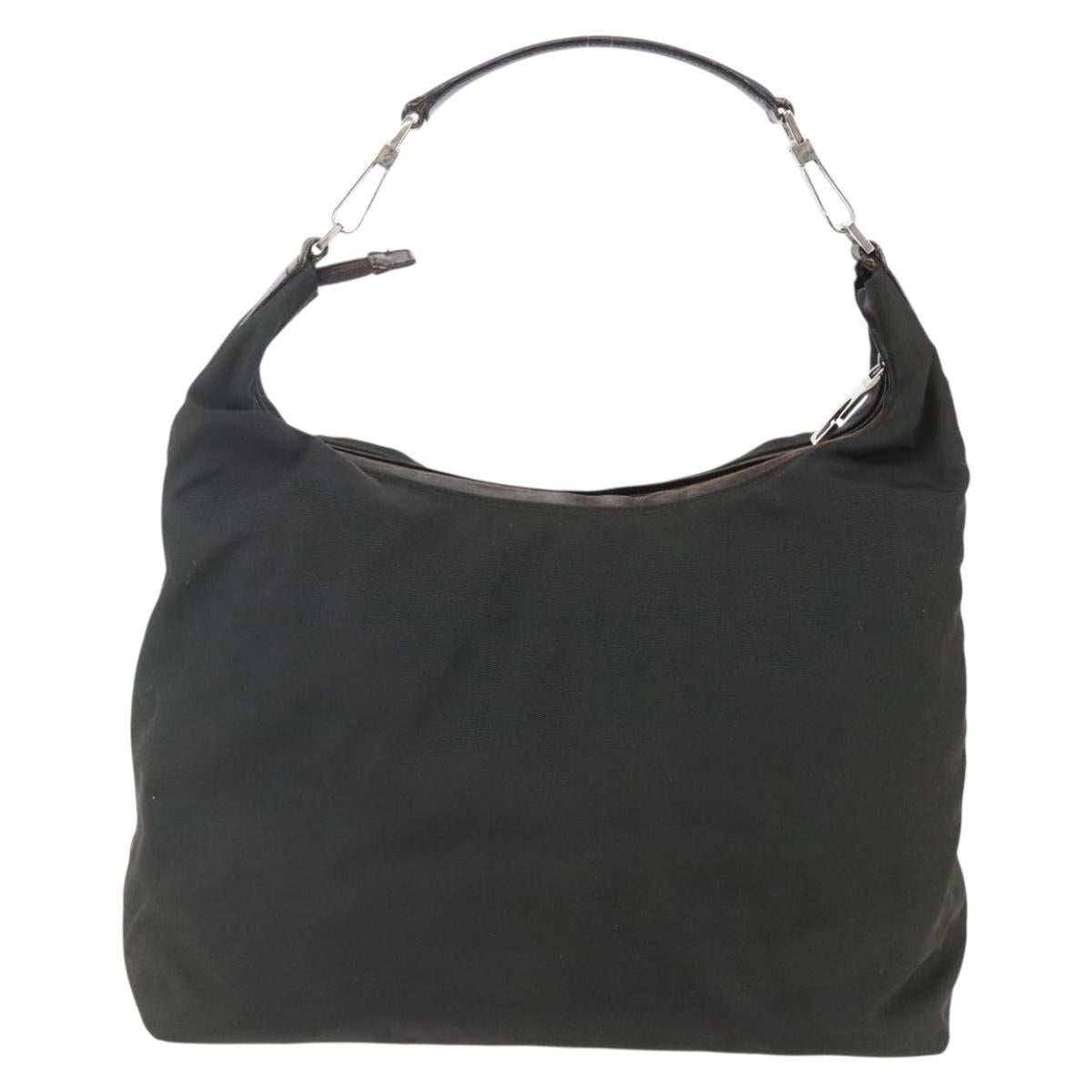 GUCCI Shoulder Bag Nylon Khaki Silver 001 1955 Auth 148272