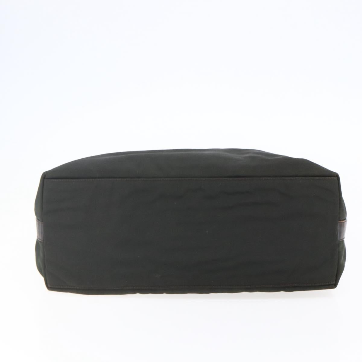 GUCCI Shoulder Bag Nylon Khaki Silver 001 1955 Auth 148272