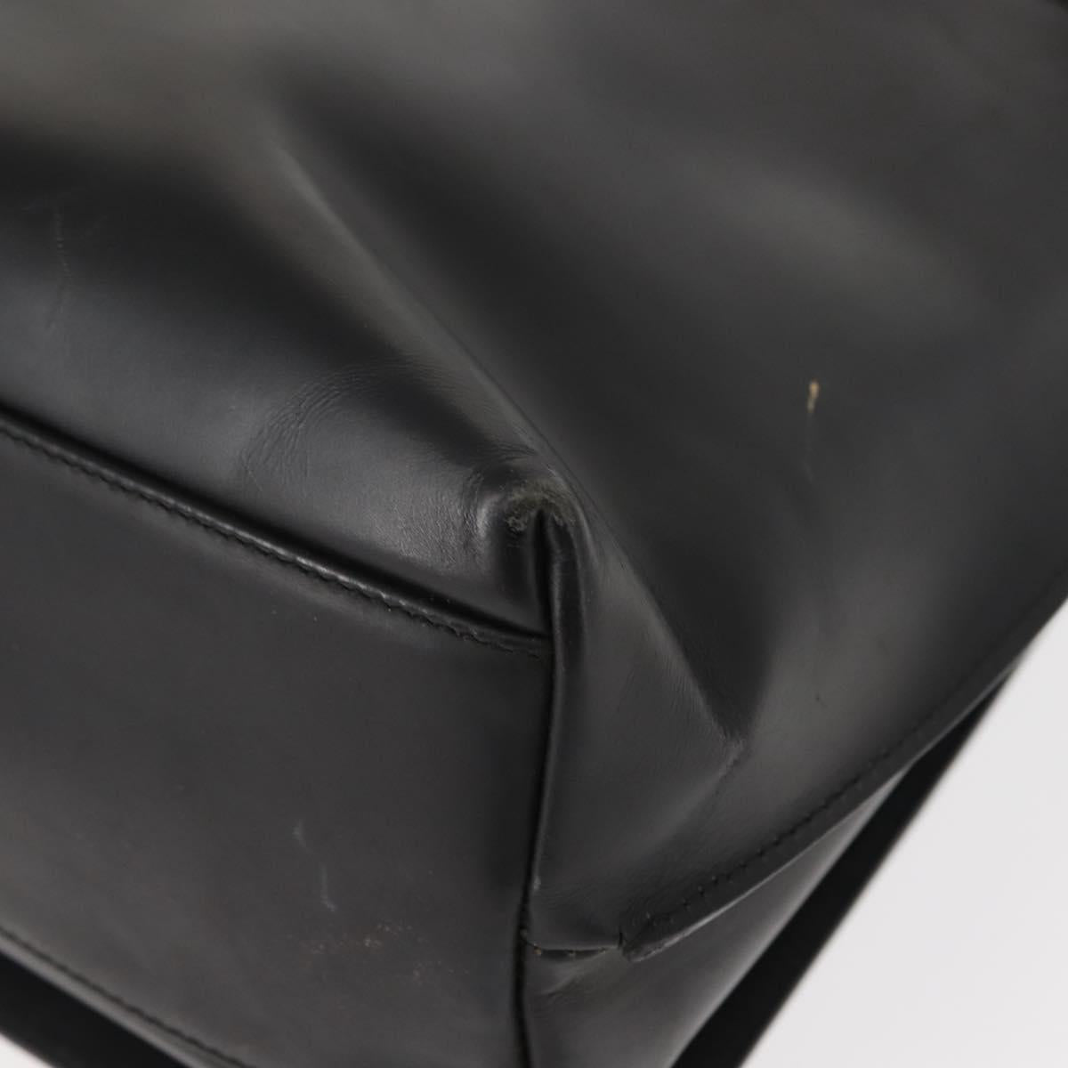 GUCCI Shoulder Bag Leather Black Silver Auth 148273