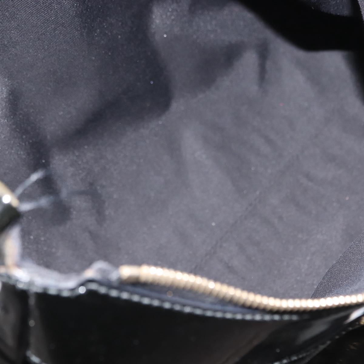 GUCCI Abbey Shoulder Bag Enamel Black Gold 189833 Auth 148274