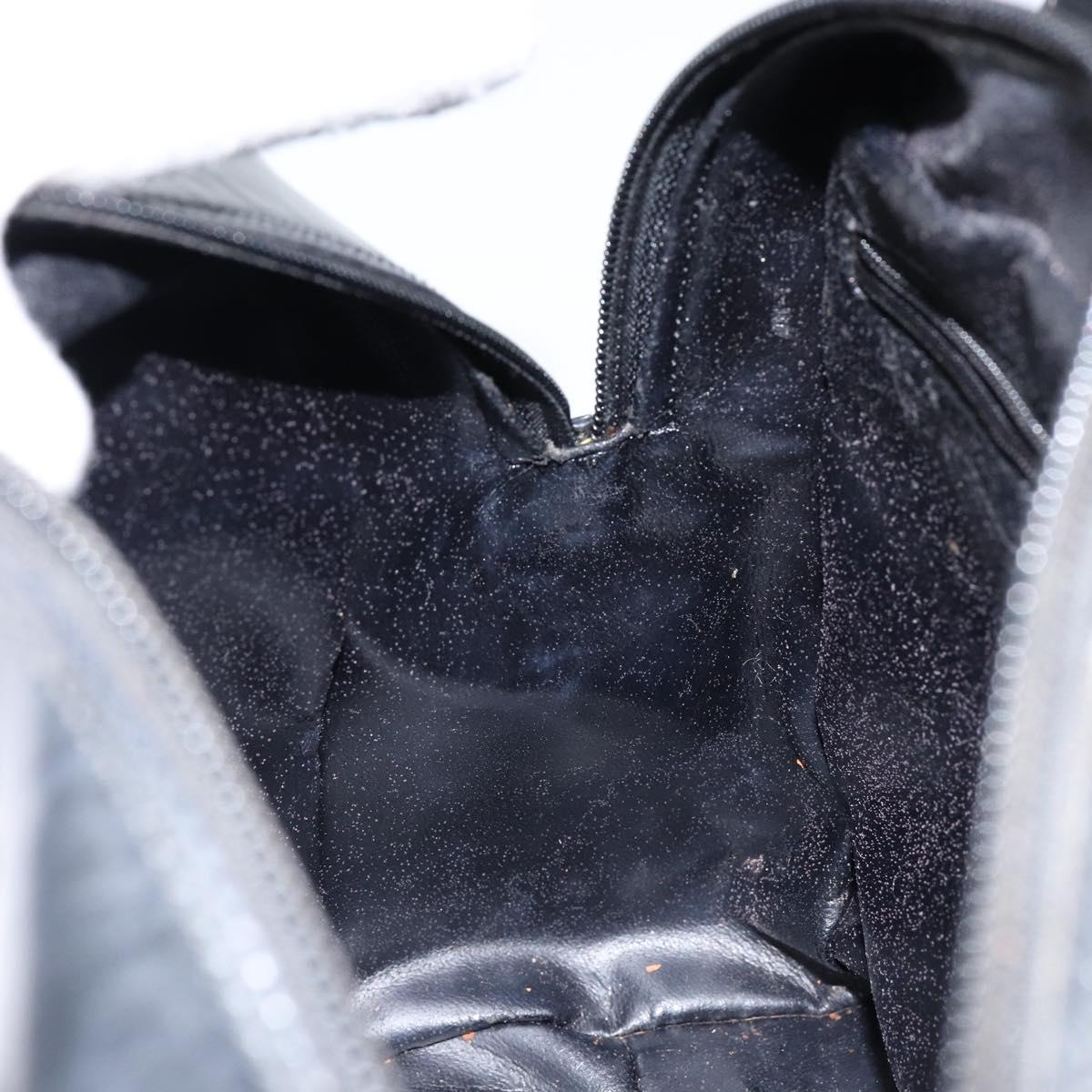 GUCCI Hand Bag Enamel 2way Black Silver 000 1274 0505 Auth 148275