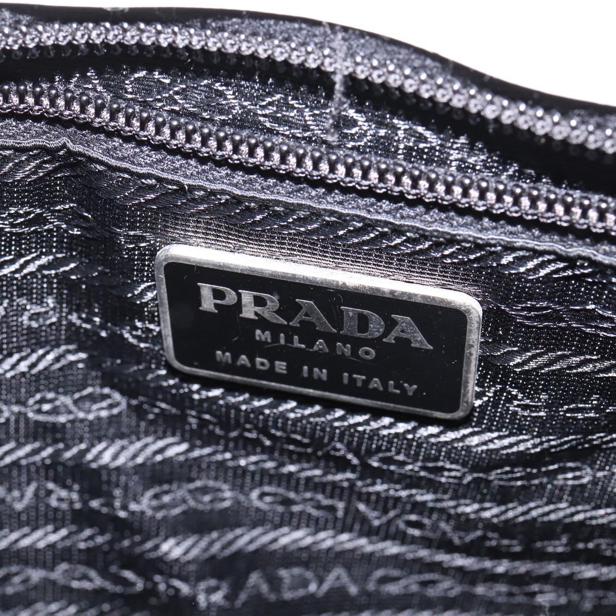 PRADA Hand Bag Enamel Gray Auth 148279