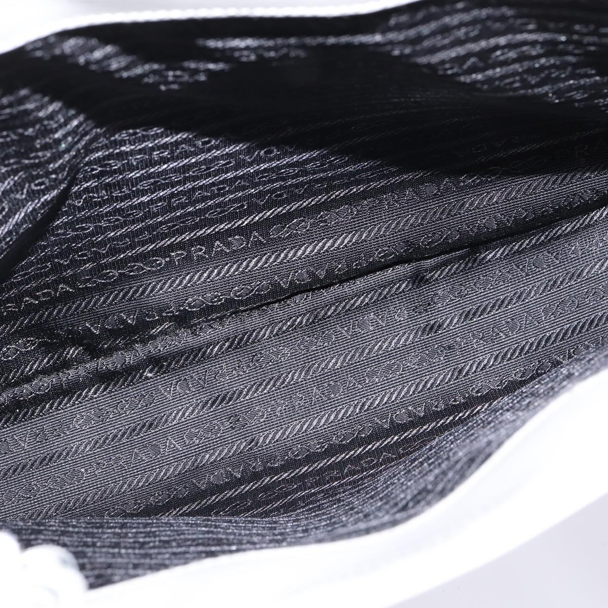 PRADA Hand Bag Enamel Gray Auth 148279