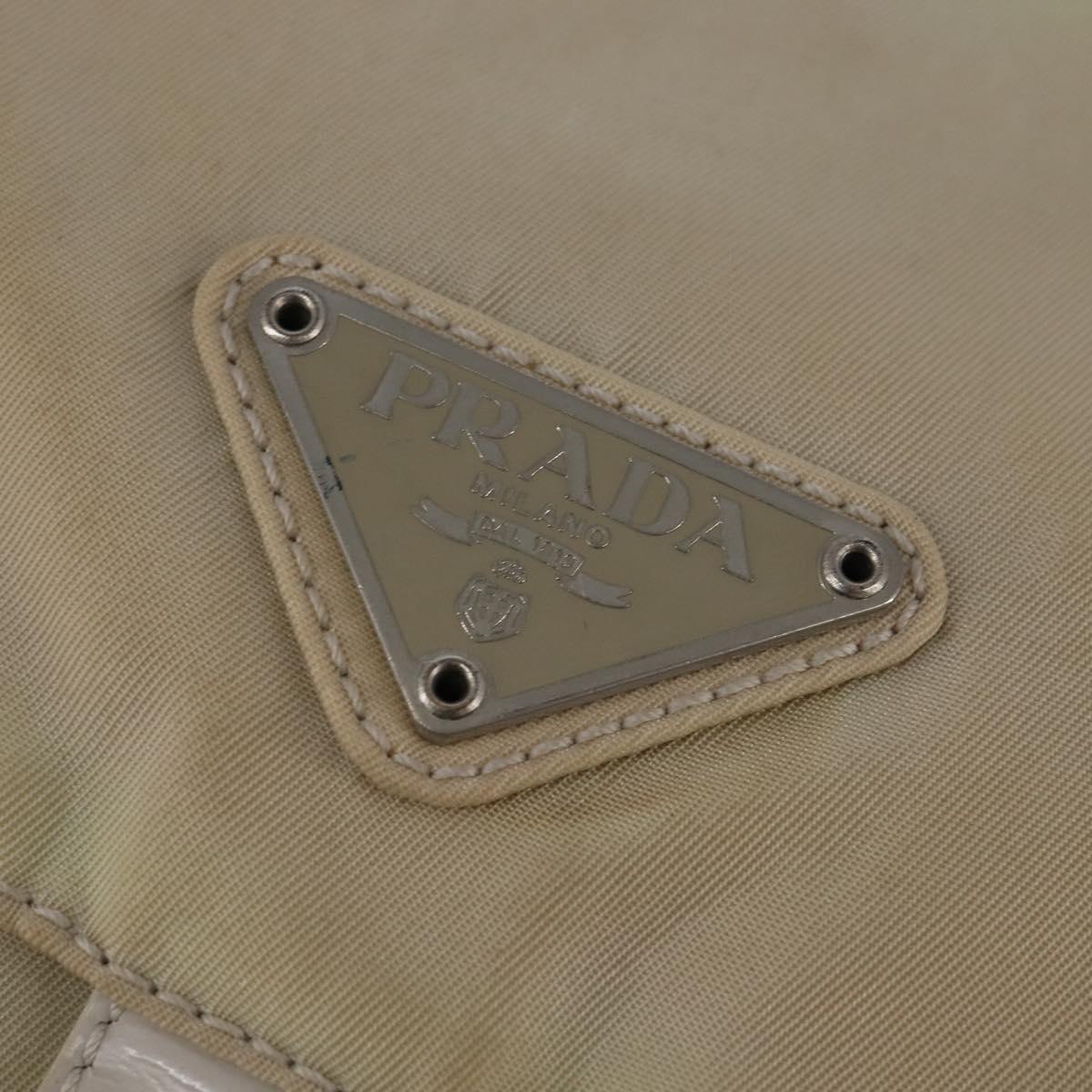 PRADA Shoulder Bag Nylon Ivory Auth 148280