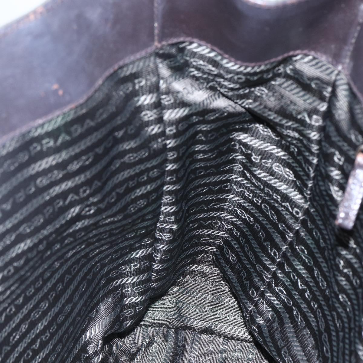 PRADA Tote Bag Nylon Khaki Gold Auth 148282