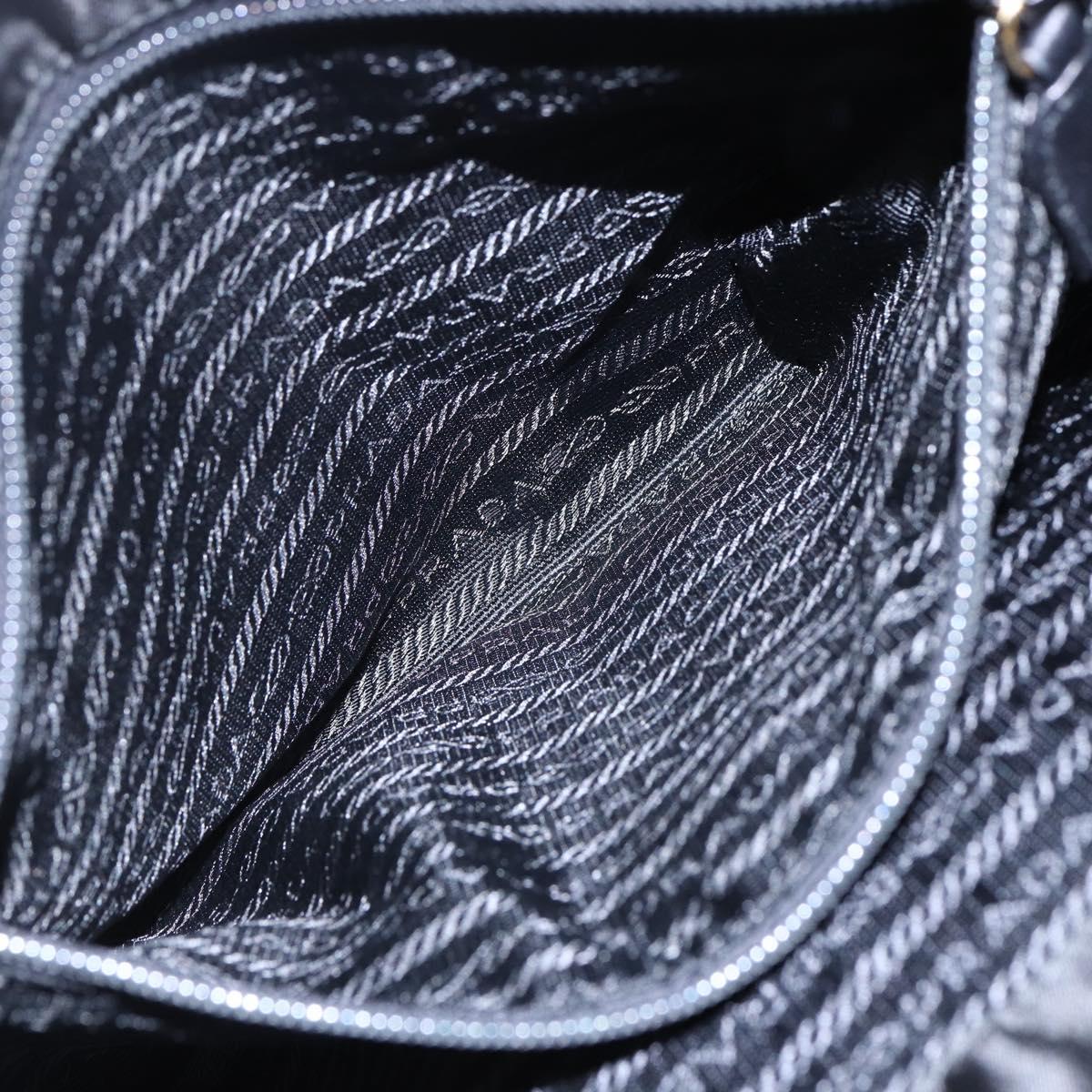 PRADA Chain Shoulder Bag Nylon Black Gold Auth 148283