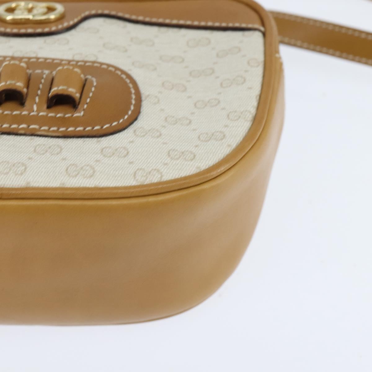 GUCCI Micro GG Supreme Shoulder Bag PVC Beige Gold 007 067 0523 Auth 148285