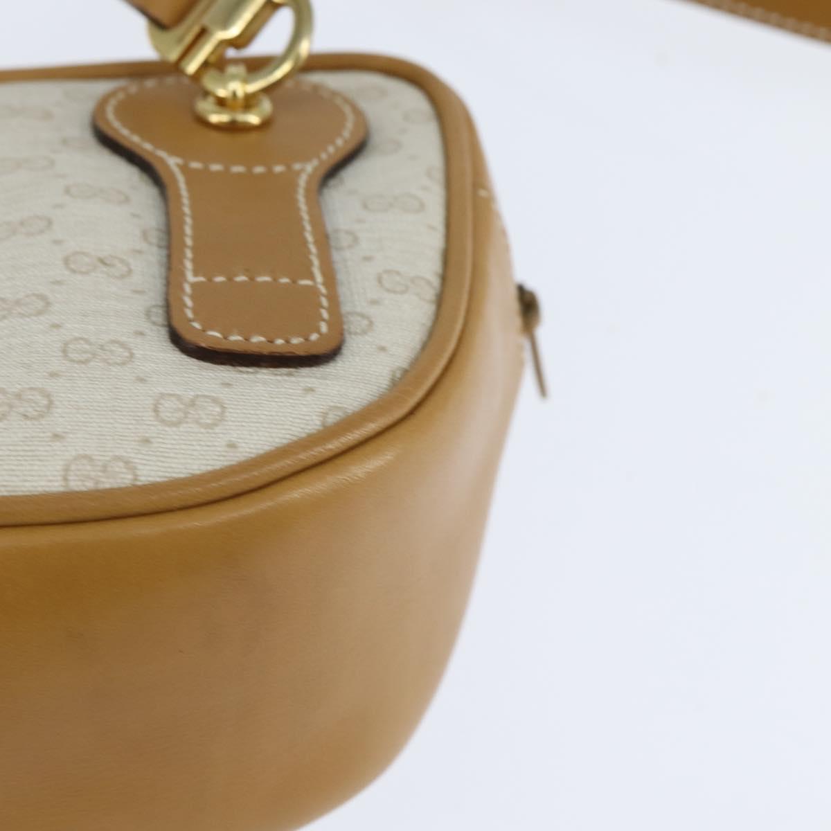 GUCCI Micro GG Supreme Shoulder Bag PVC Beige Gold 007 067 0523 Auth 148285