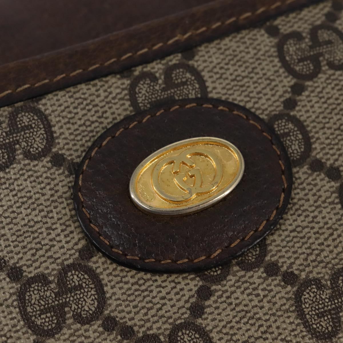 GUCCI GG Supreme Shoulder Bag PVC Beige Gold Auth 148286