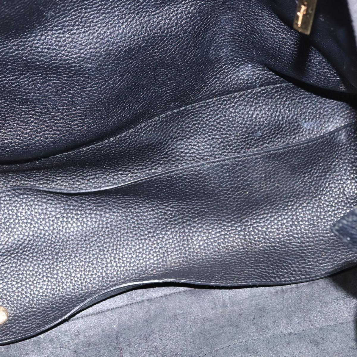 Salvatore Ferragamo Gancini Tote Bag Leather Black Gold Auth 148288