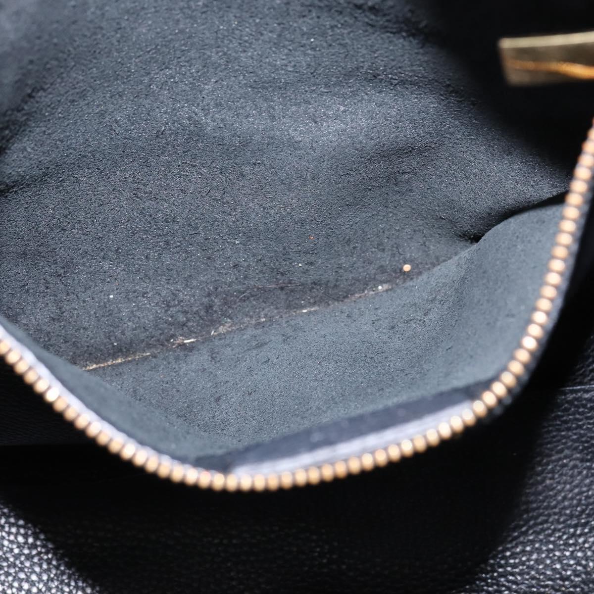 Salvatore Ferragamo Gancini Tote Bag Leather Black Gold Auth 148288