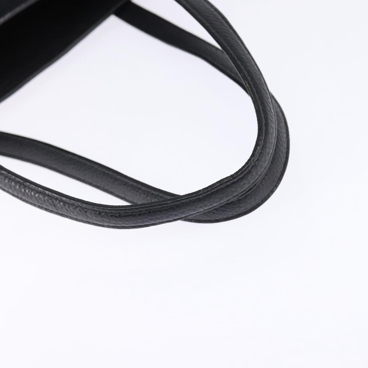 Salvatore Ferragamo Gancini Tote Bag Leather Black Gold Auth 148288