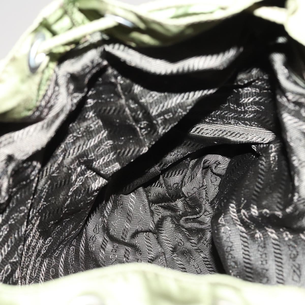 PRADA Backpack Nylon Khaki Silver Auth 148291