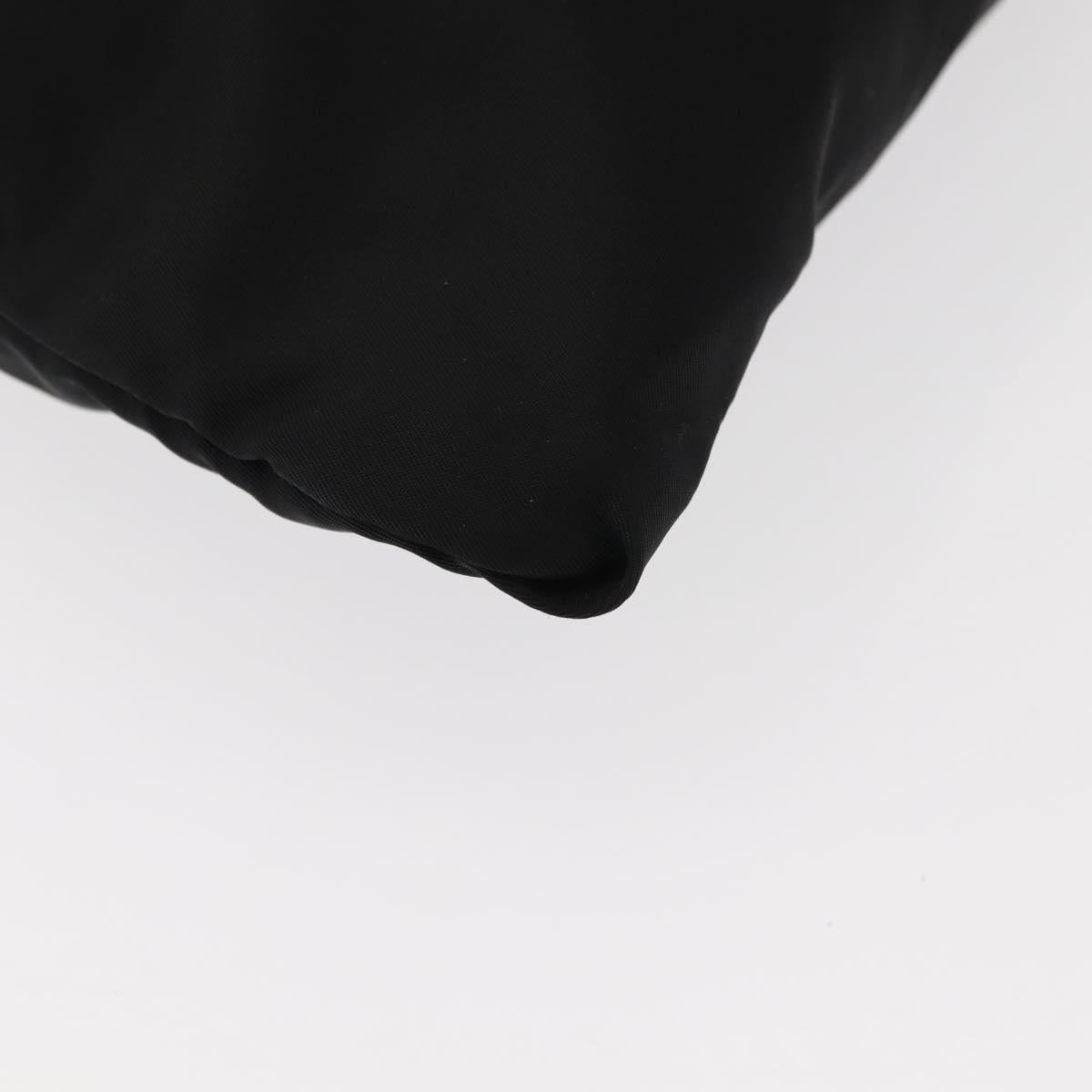 PRADA Tote Bag Nylon Black Silver Auth 148293