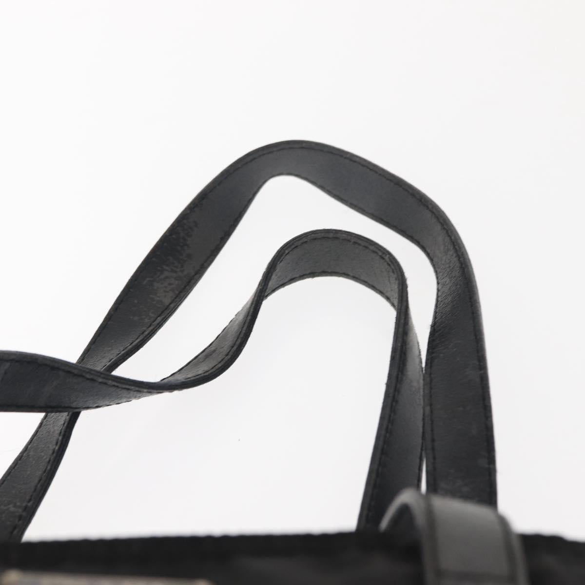 PRADA Tote Bag Nylon Black Silver Auth 148293