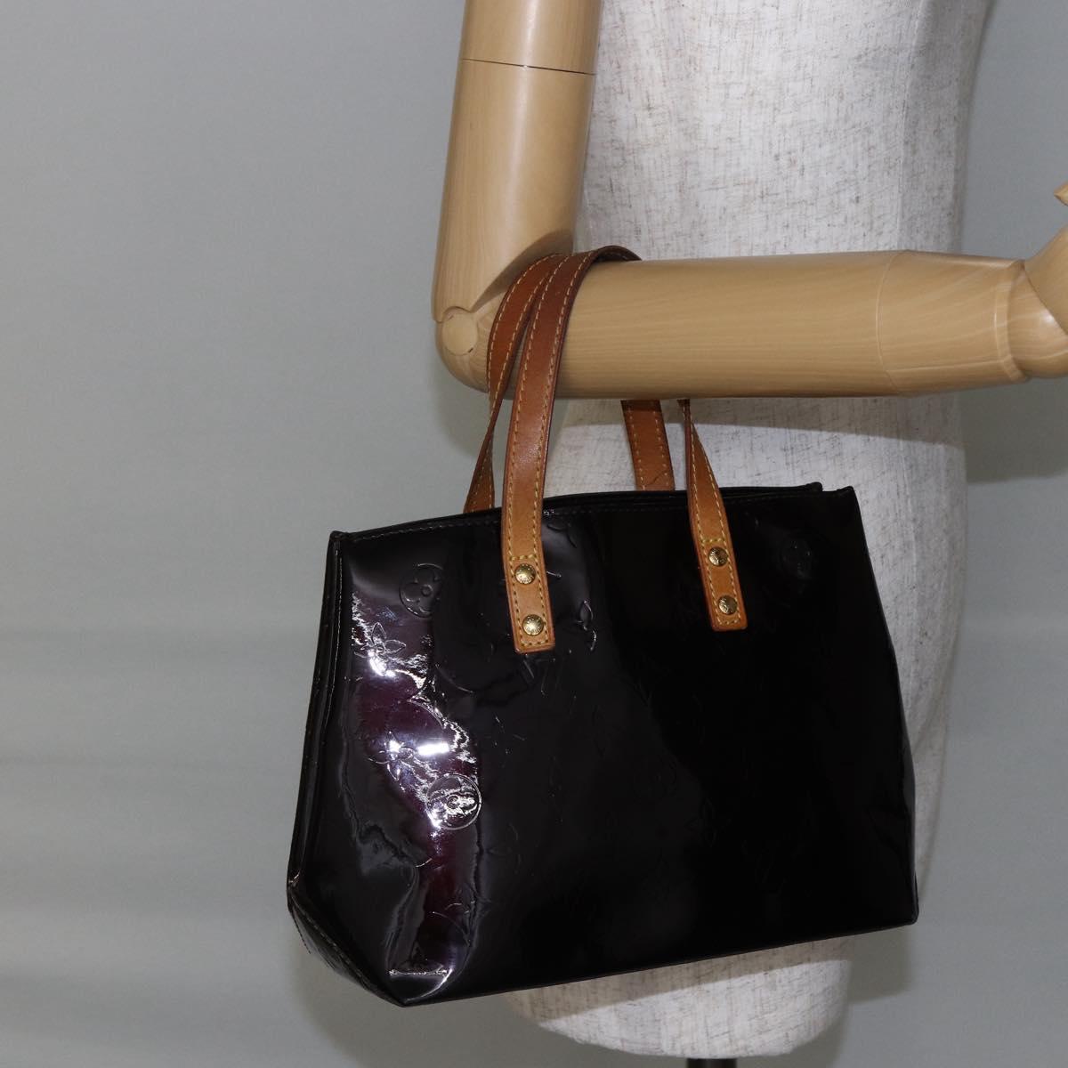 LOUIS VUITTON Monogram Vernis Reade PM Hand Bag Amarante M91993 LV Auth 148294
