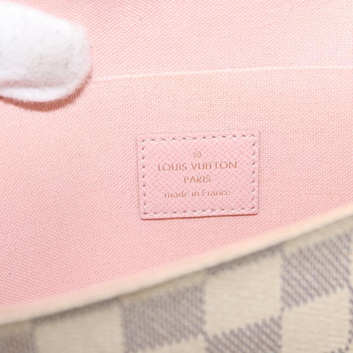 LOUIS VUITTON Damier Azur Pochette Felicie Chain Wallet N63106 LV Auth 148308