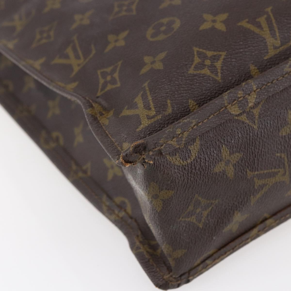 LOUIS VUITTON Monogram Sac Plat Hand Bag M51140 LV Auth 148311