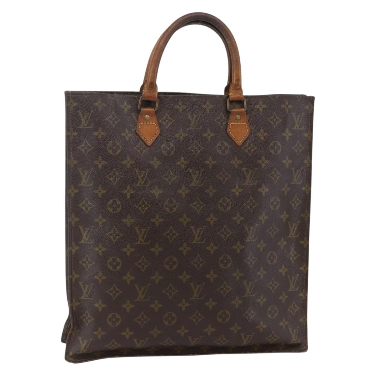 LOUIS VUITTON Monogram Sac Plat Hand Bag M51140 LV Auth 148311