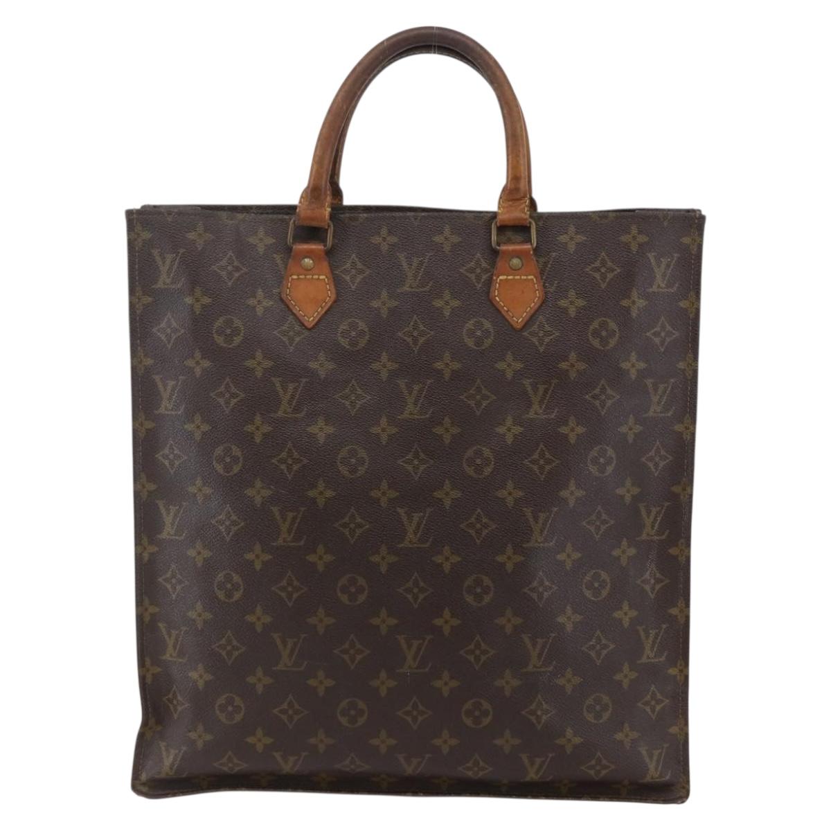 LOUIS VUITTON Monogram Sac Plat Hand Bag M51140 LV Auth 148311