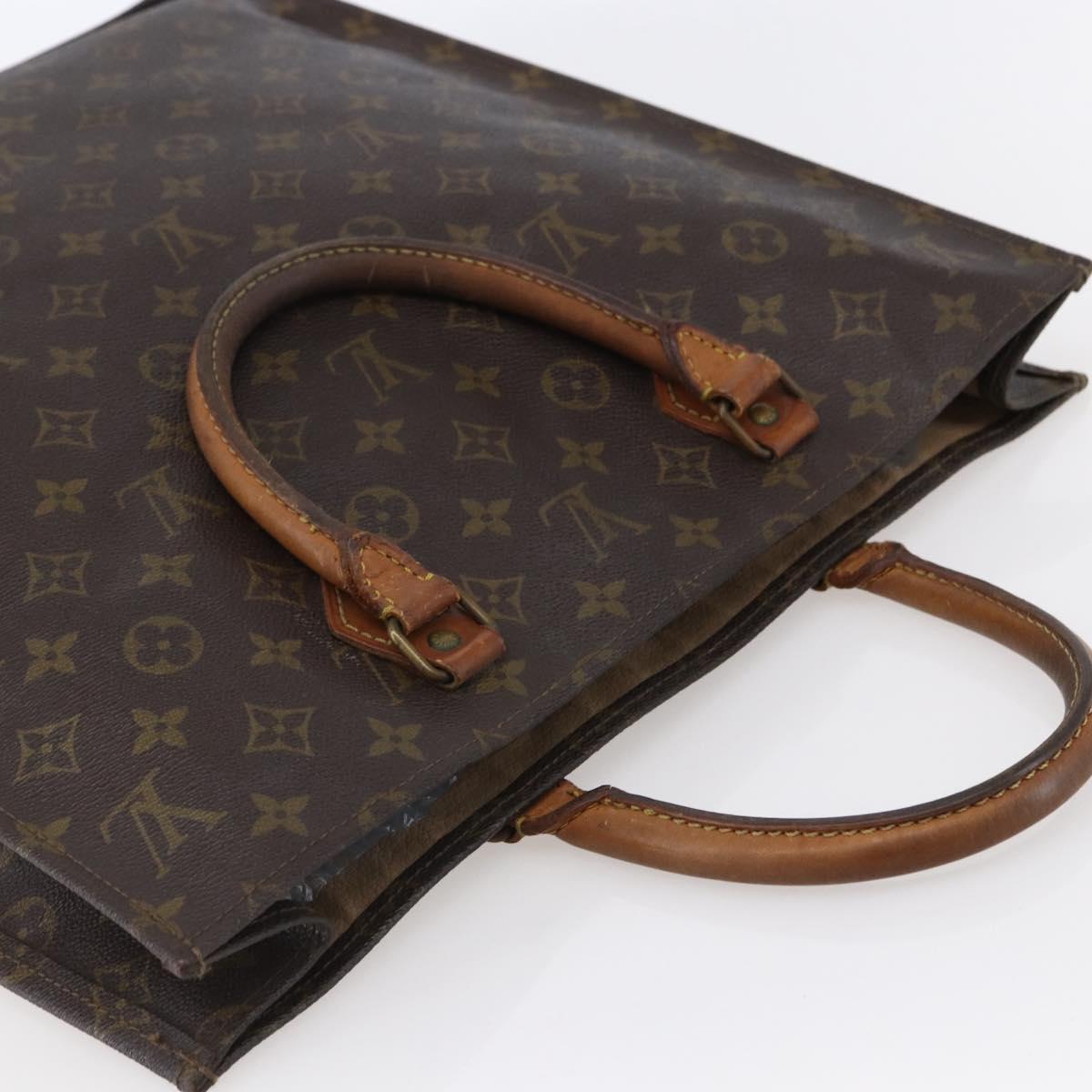 LOUIS VUITTON Monogram Sac Plat Hand Bag M51140 LV Auth 148311