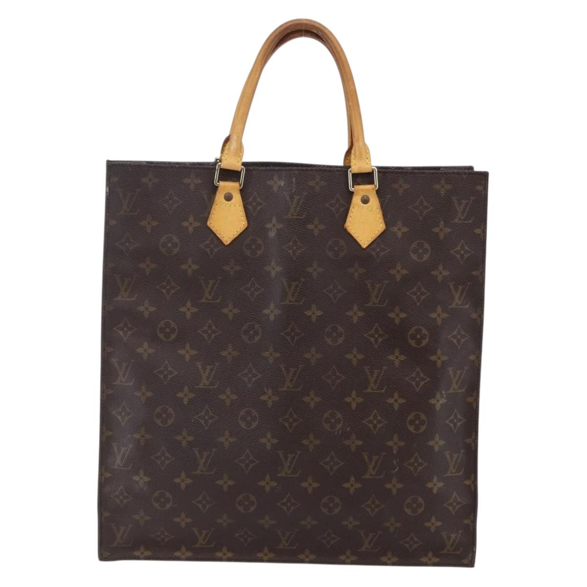 LOUIS VUITTON Monogram Sac Plat Hand Bag M51140 LV Auth 148312