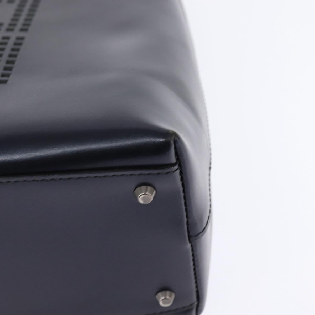 GIVENCHY Hand Bag Leather Navy Auth 148313