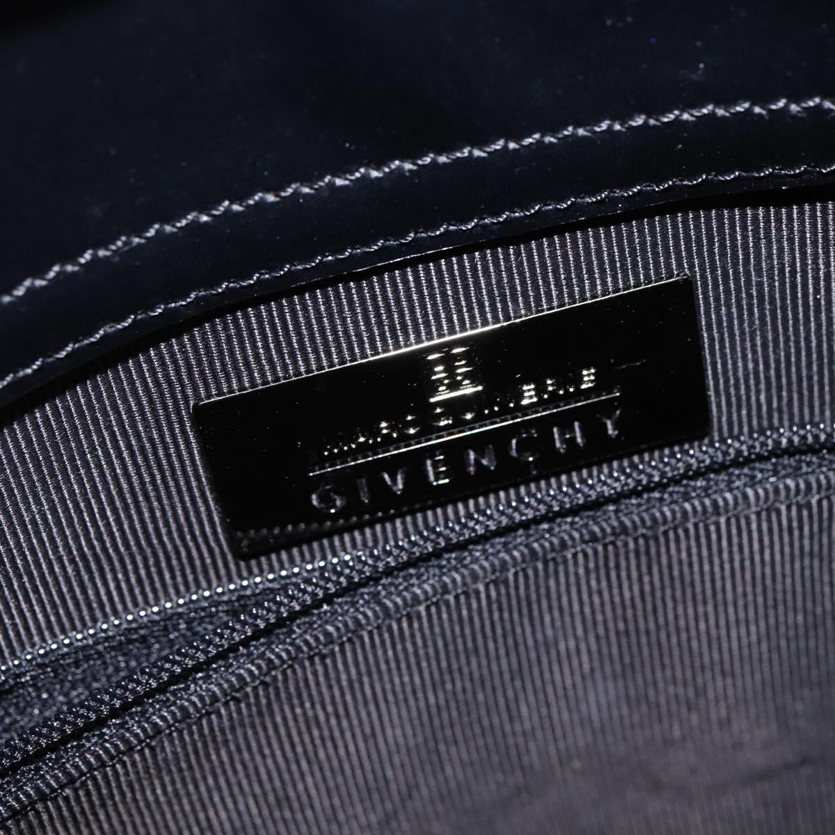 GIVENCHY Hand Bag Leather Navy Auth 148313