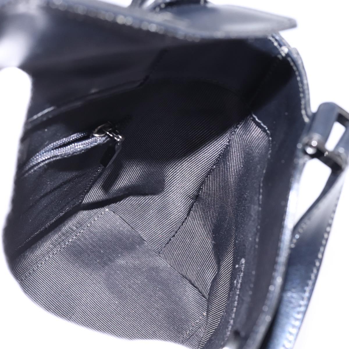 GIVENCHY Hand Bag Leather Navy Auth 148313