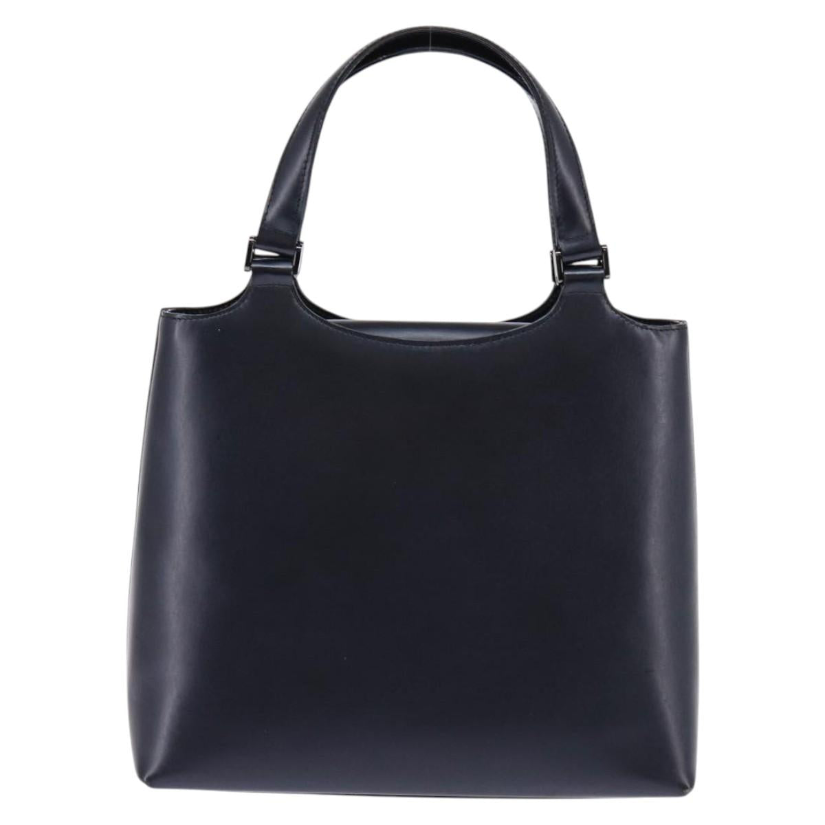 GIVENCHY Hand Bag Leather Navy Auth 148313
