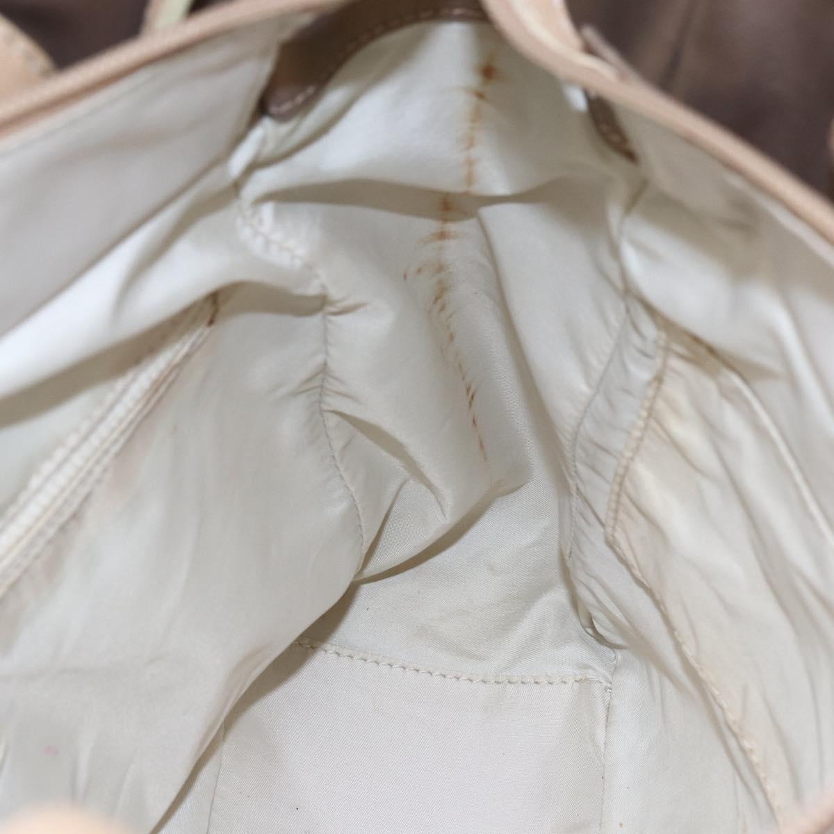 CHANEL Paris Biarritz PM Tote Bag Coated Canvas Gold CC Auth 148314