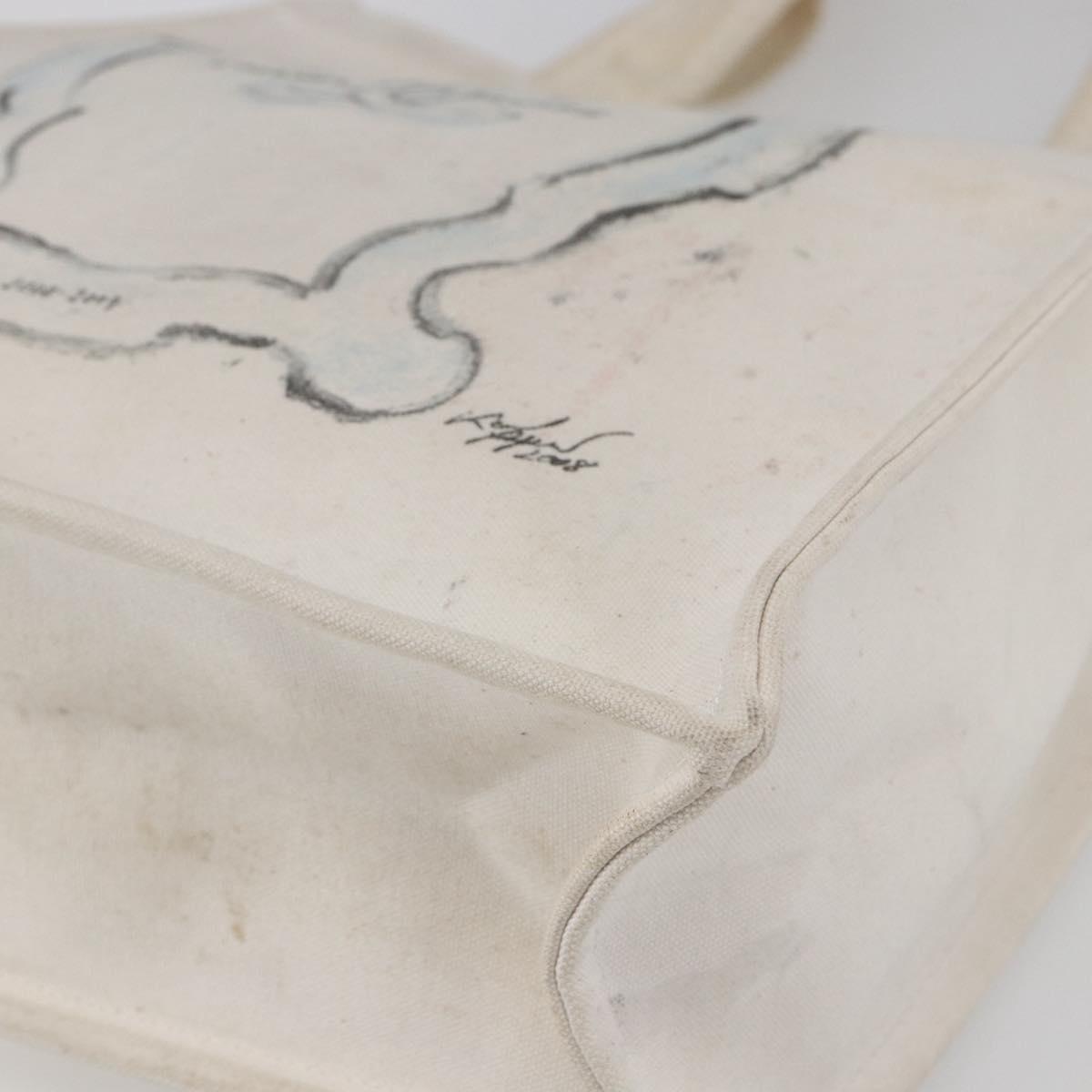 CHANEL Cruise line Miami Tote Bag Canvas Beige CC Auth 148315