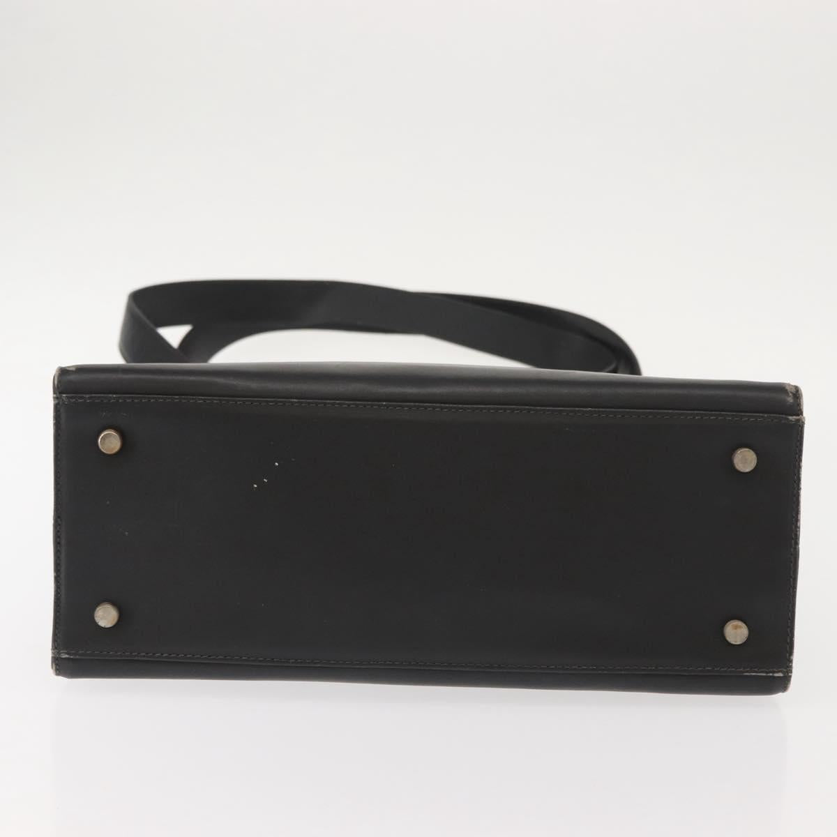 Salvatore Ferragamo Gancini Tote Bag Leather Gray Silver Auth 148318