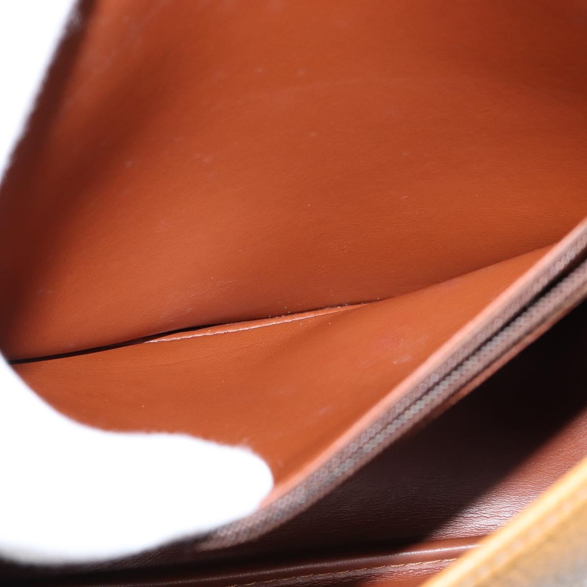 Christian Dior Shoulder Bag Leather Brown Gold Auth 148323