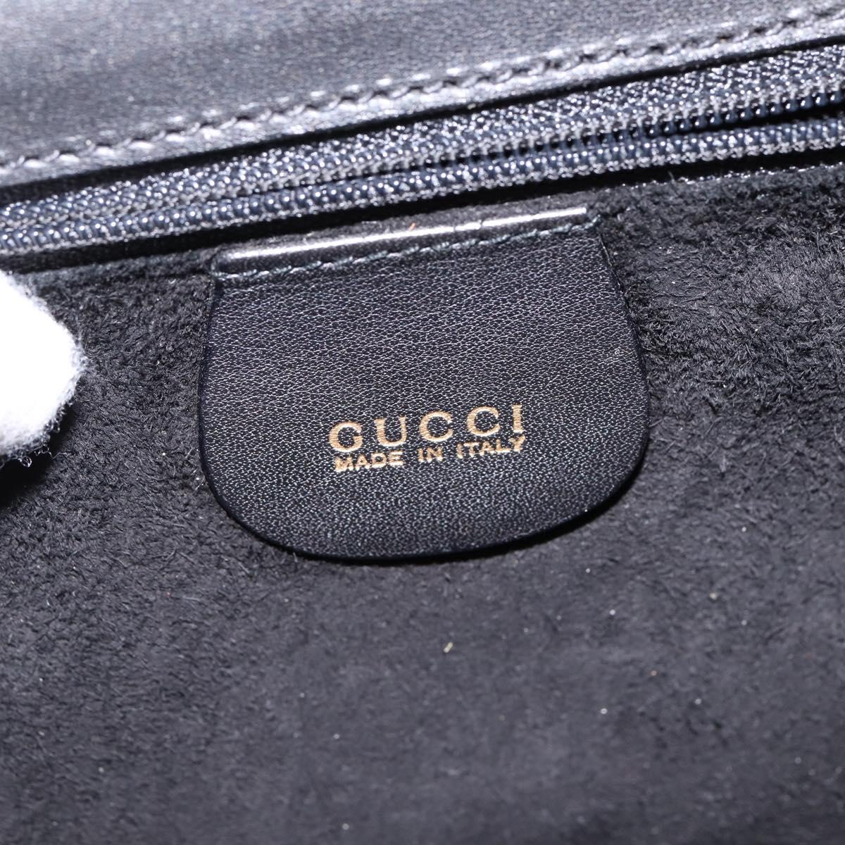 GUCCI Clutch Bag Leather Black Auth 148324