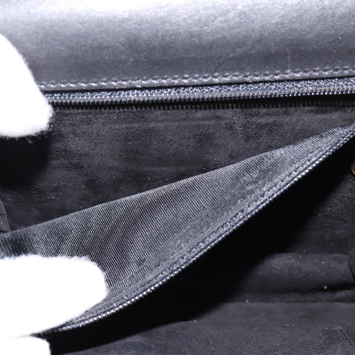 GUCCI Clutch Bag Leather Black Auth 148324