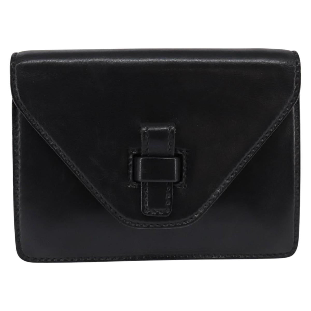 GUCCI Clutch Bag Leather Black Auth 148324