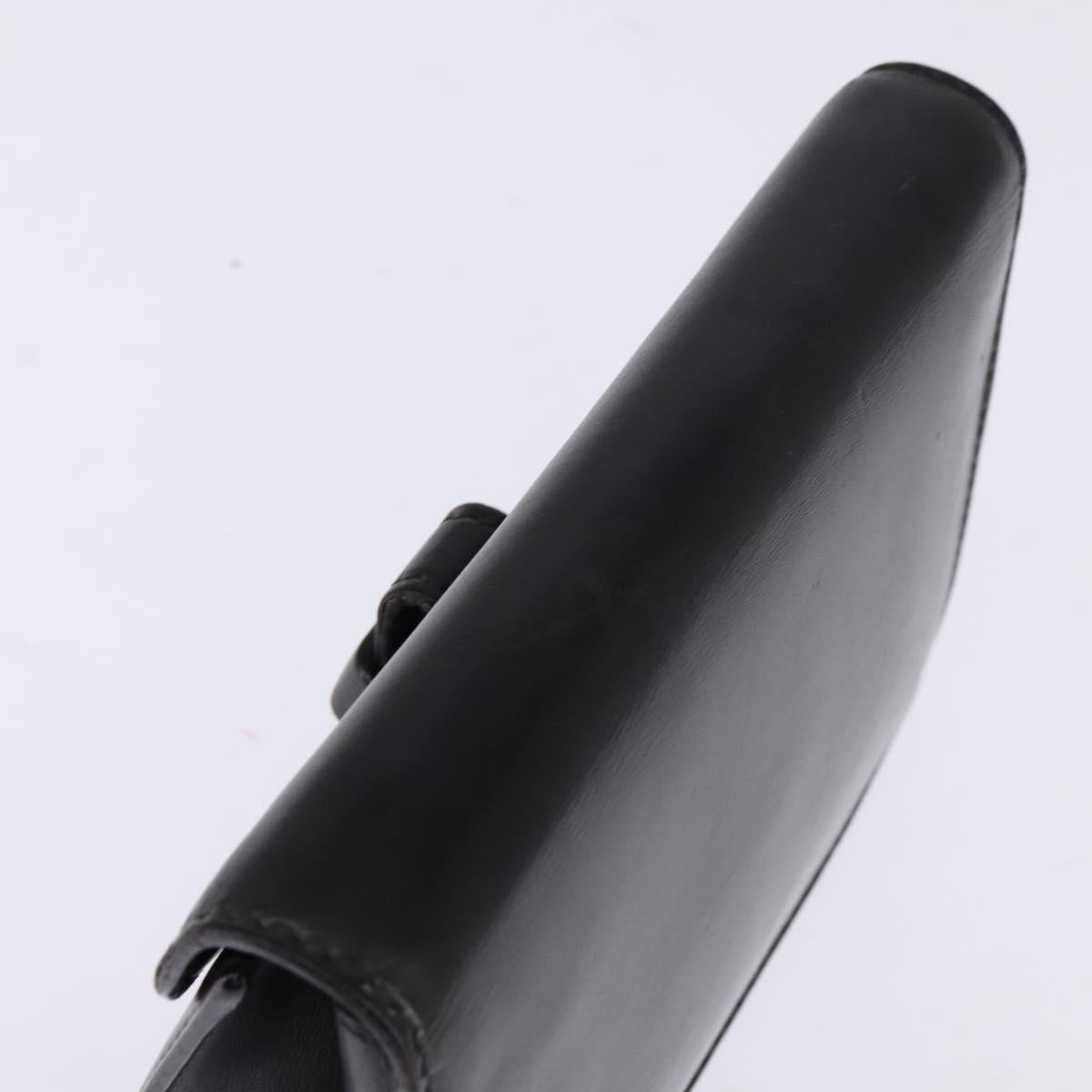 GUCCI Clutch Bag Leather Black Auth 148324