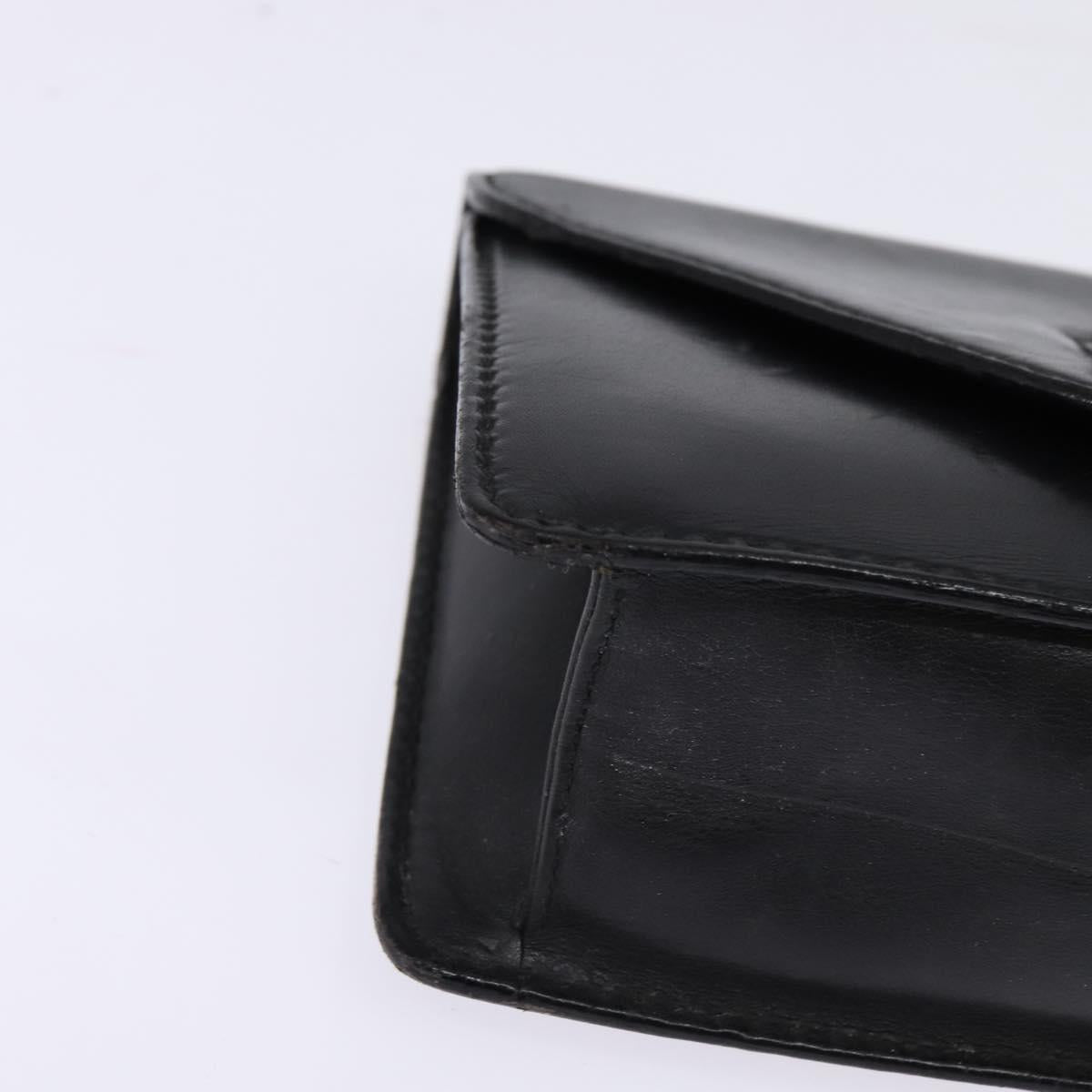 GUCCI Clutch Bag Leather Black Auth 148324