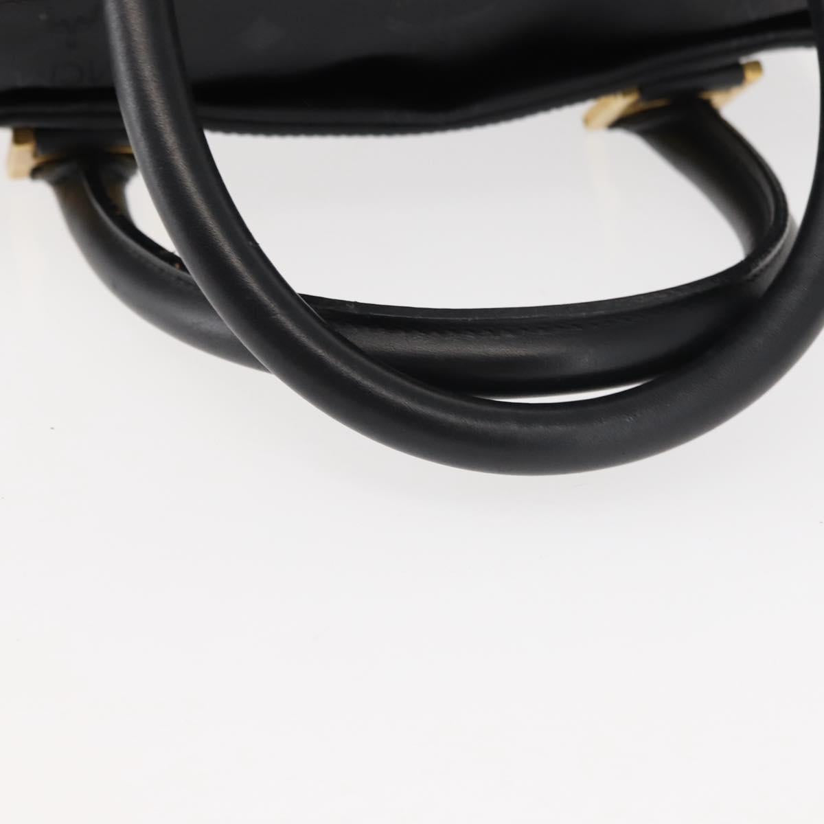 MCM Vicetos Logogram Hand Bag PVC 2way Black Gold Auth 148328