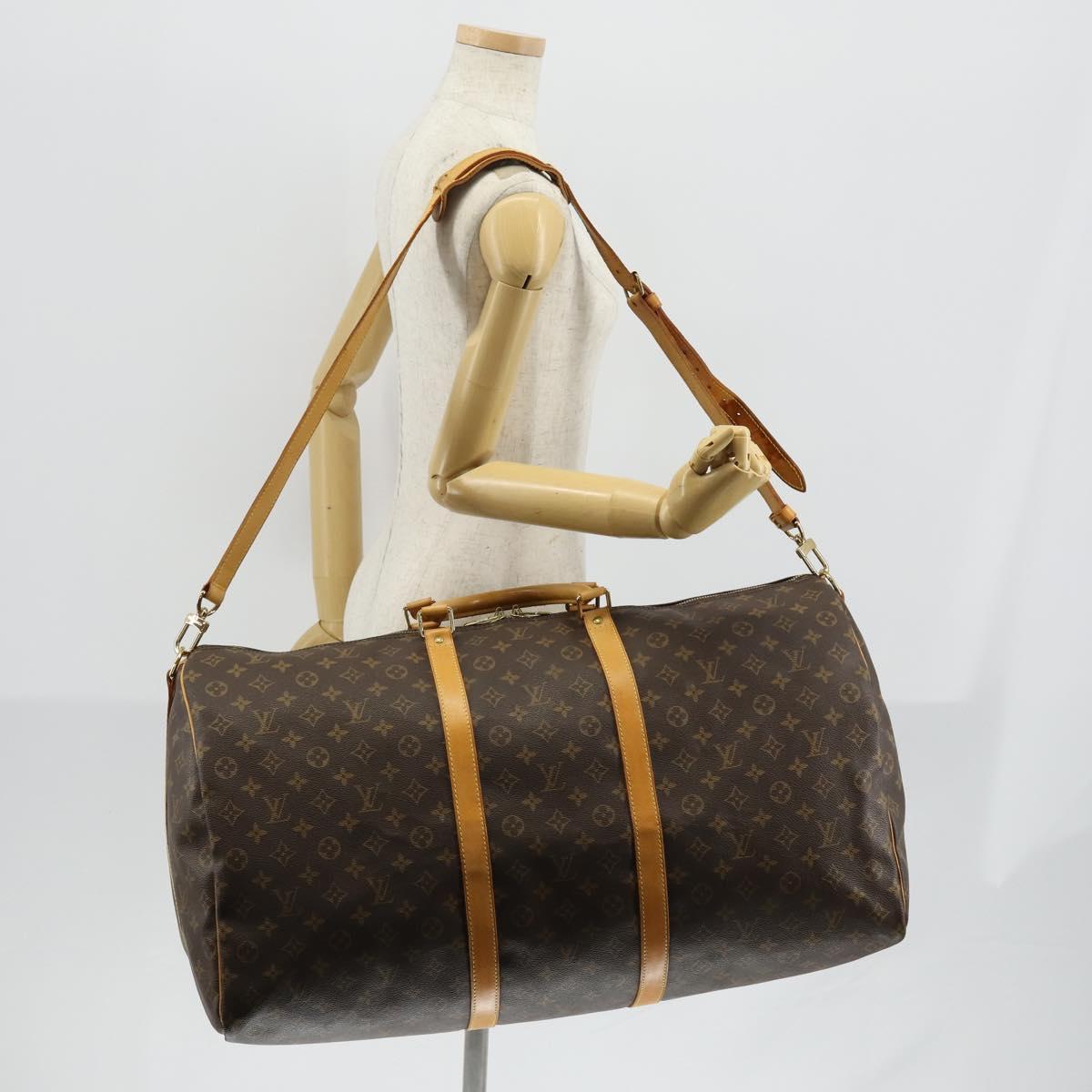LOUIS VUITTON Monogram Keepall Bandouliere 60 Boston Bag M41412 LV Auth 148346