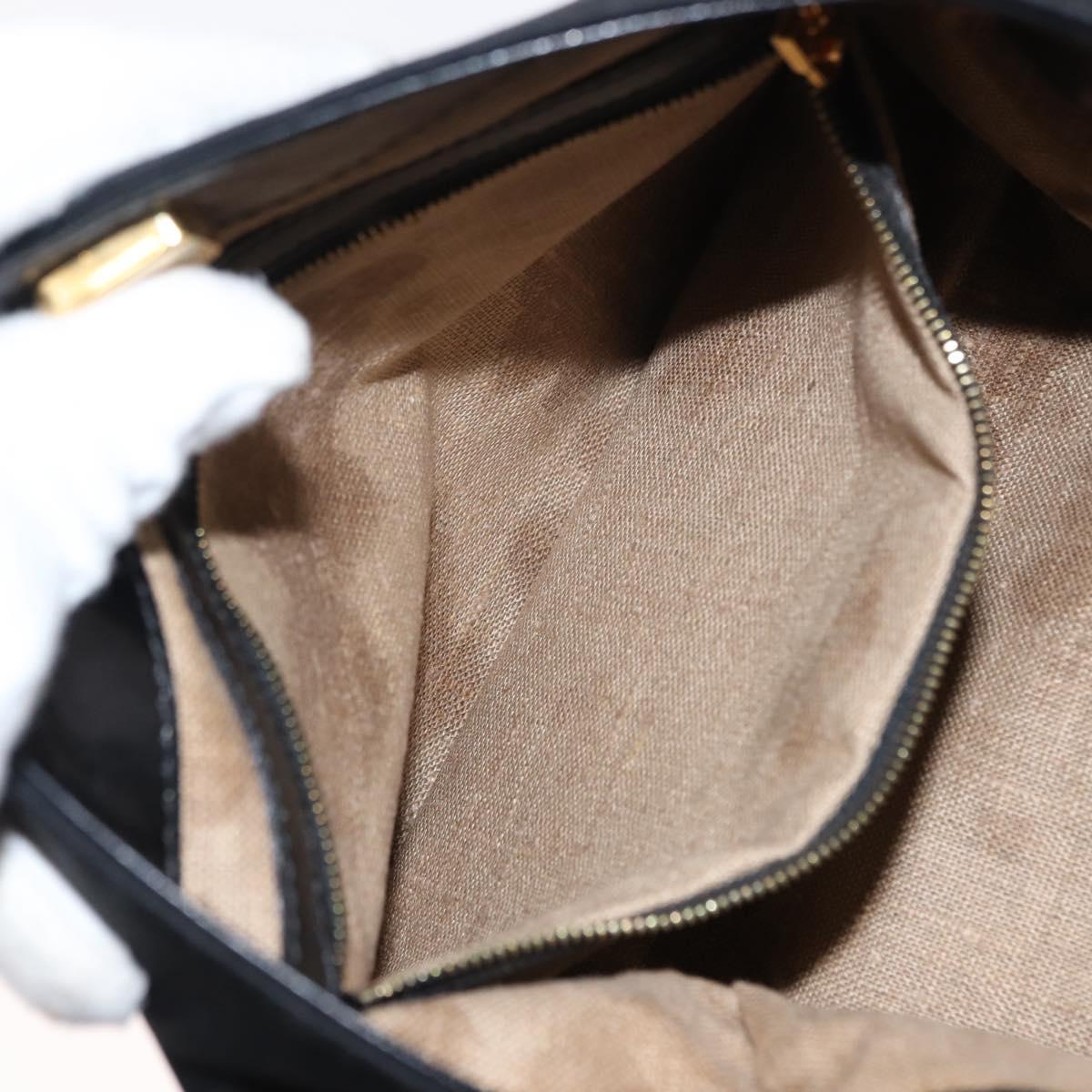 FENDI Shoulder Bag Nylon Black Gold Auth 148347