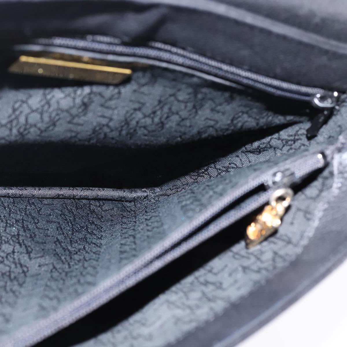 SAINT LAURENT Shoulder Bag Leather Black Gold Auth 148350