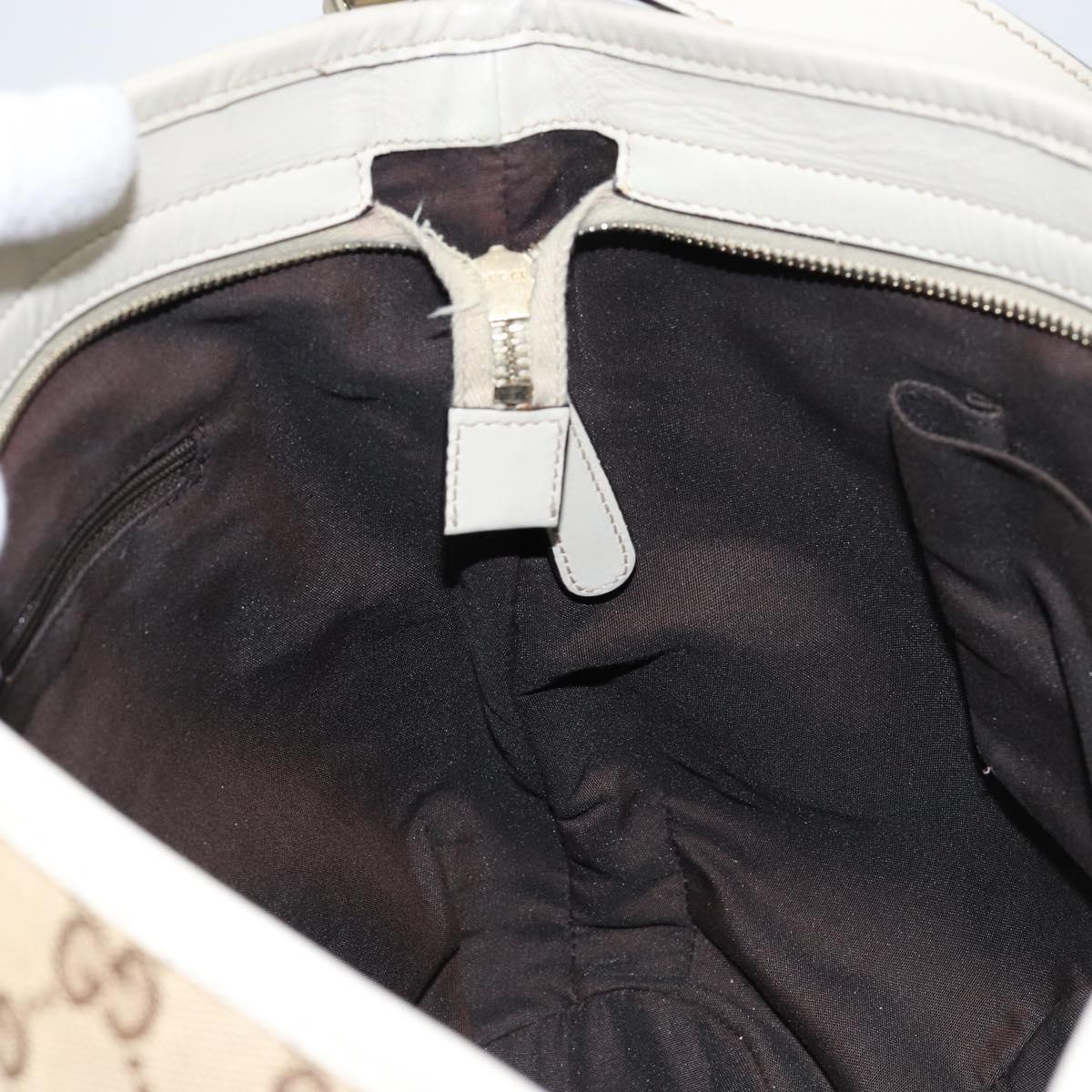 GUCCI GG Canvas Shoulder Bag Beige Gold Auth 148374