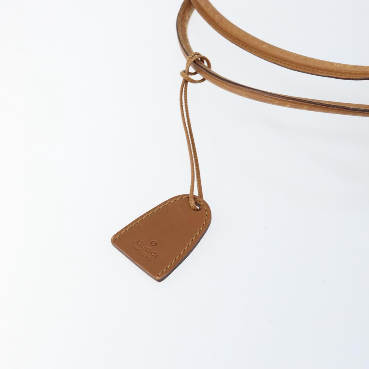 GUCCI Shoulder Bag Suede Beige Gold 76553 Auth 148376