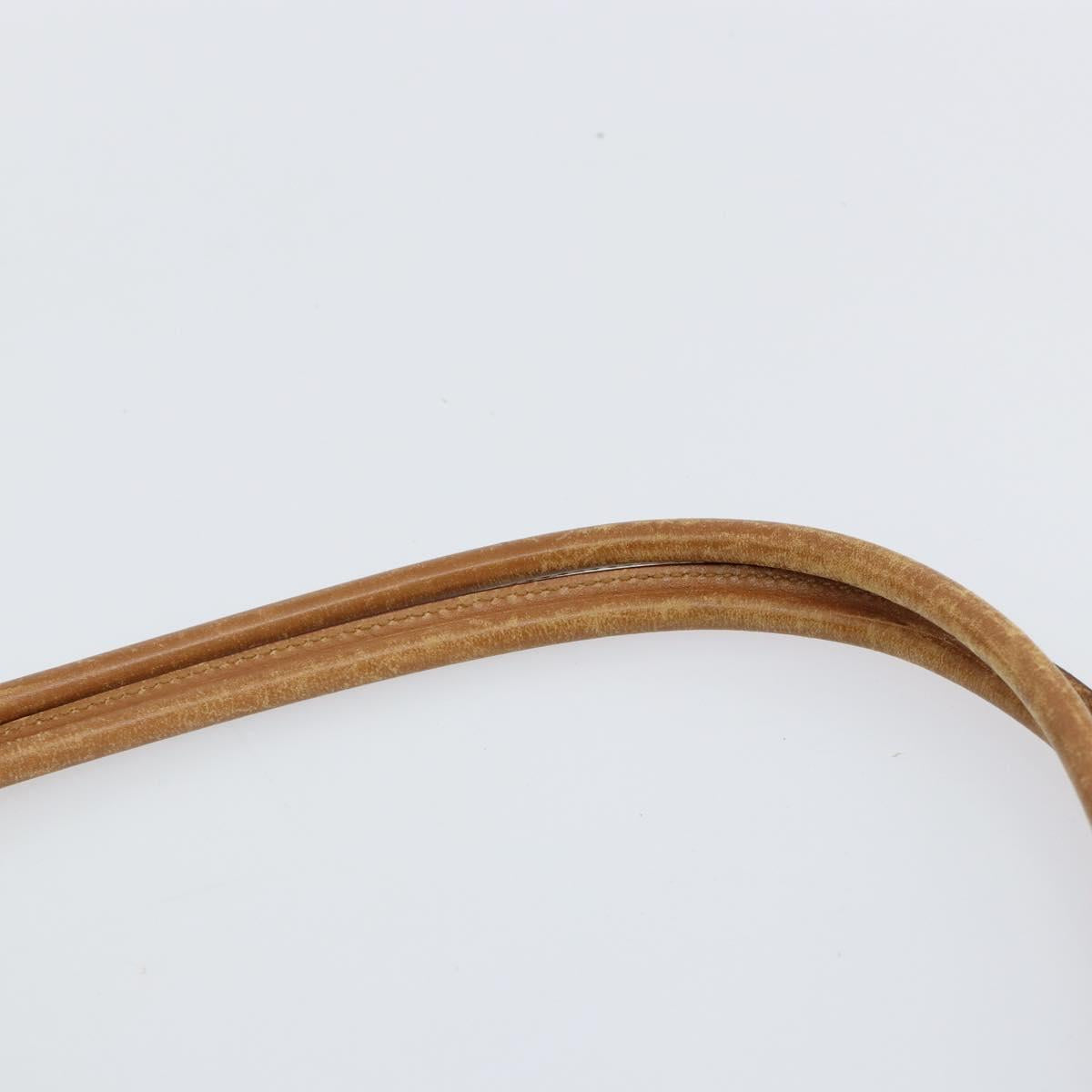 GUCCI Shoulder Bag Suede Beige Gold 76553 Auth 148376