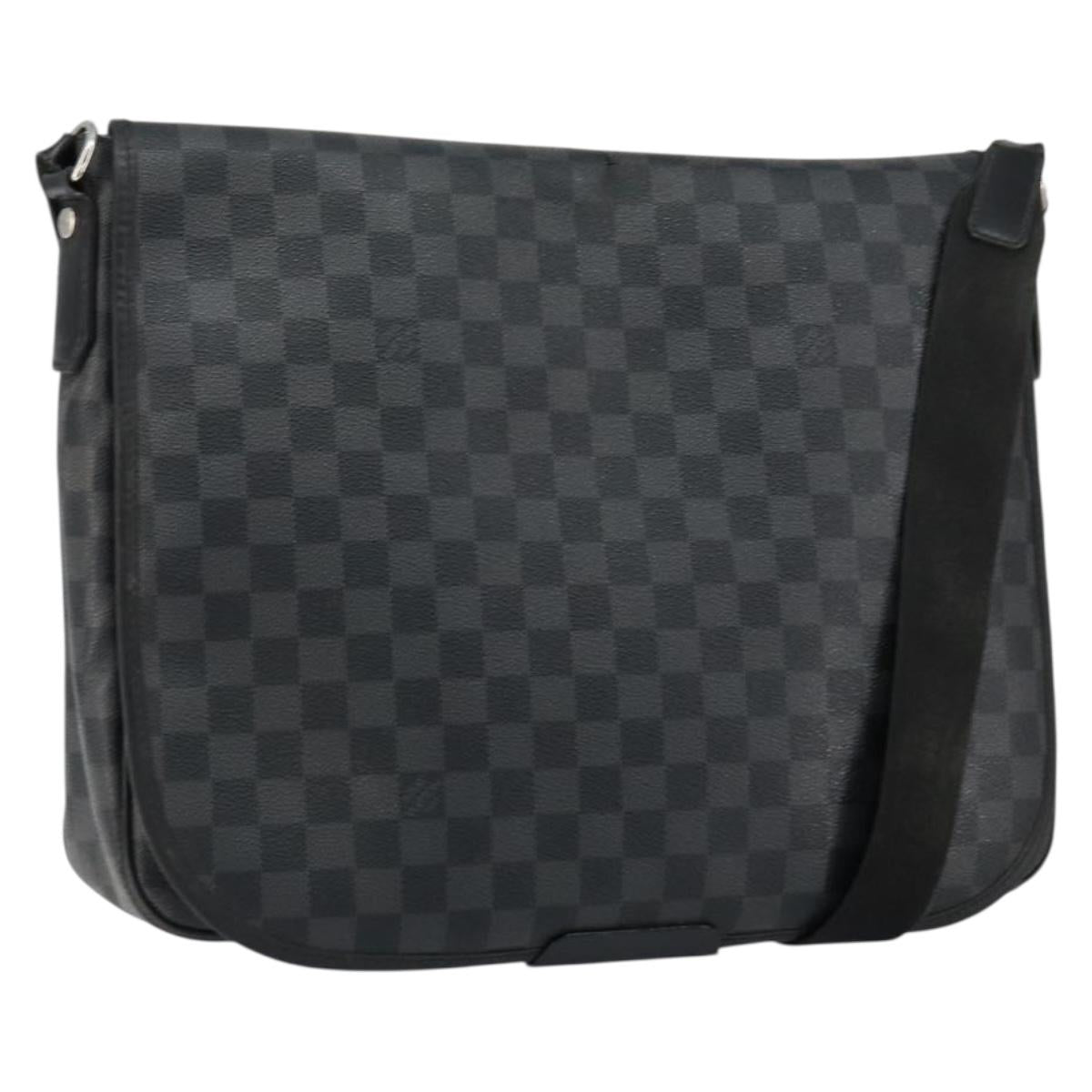 LOUIS VUITTON Damier Graphite Daniel MM Shoulder Bag N58029 LV Auth 148377