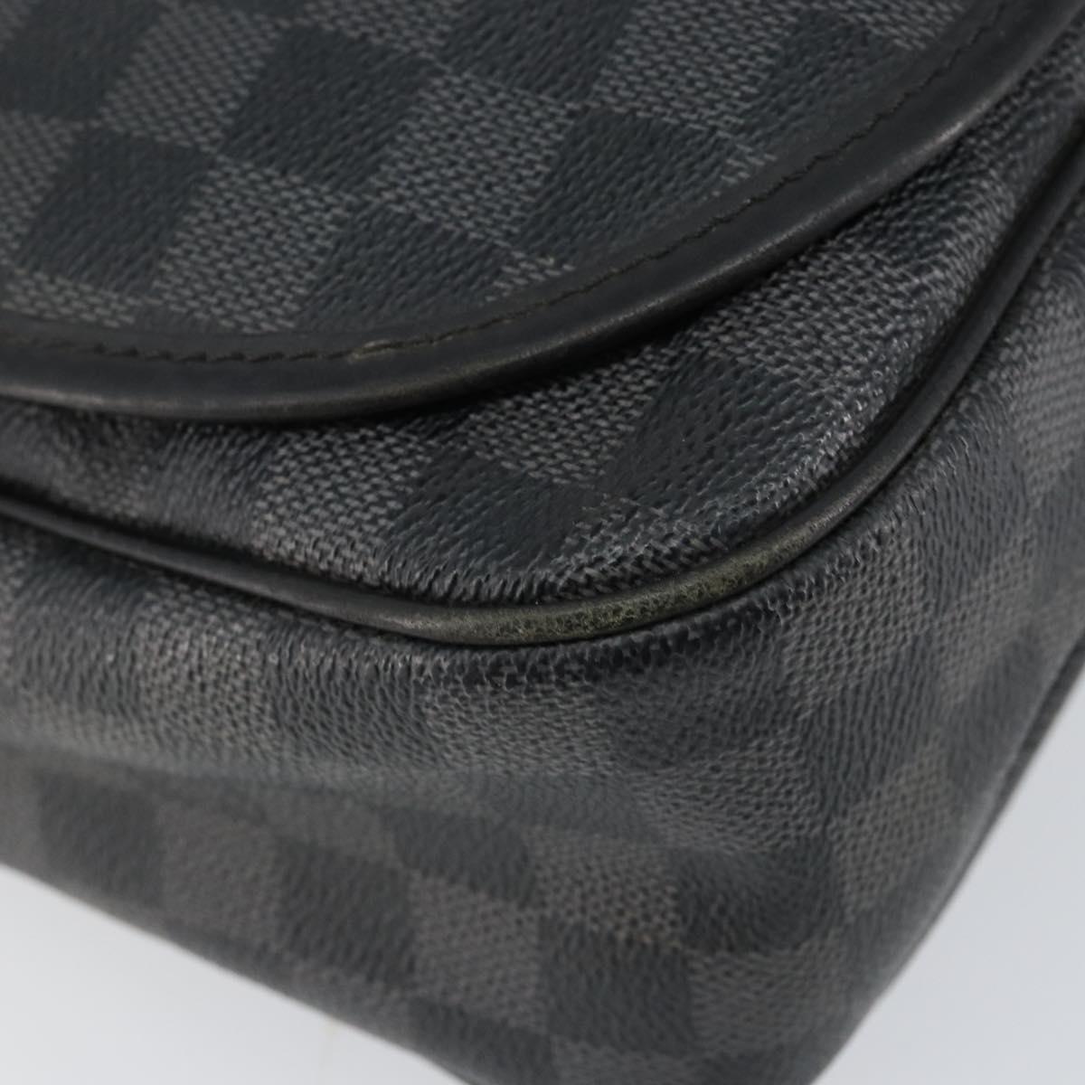 LOUIS VUITTON Damier Graphite Daniel MM Shoulder Bag N58029 LV Auth 148377